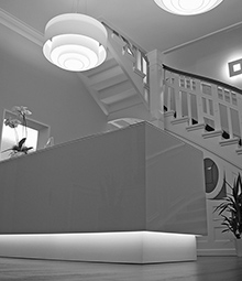 Foto Raum Möbel schwarzweiss